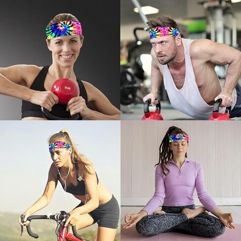 Mens Women Headband Breathable Sweatband Sports Headband for Gym, Running, Cycling, Yoga, Basketball in Saudi Arabia