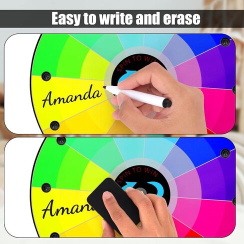 12 Inch Spinning Prize Wheel, 12 Slots Tabletop Prize Raffle Wheel Spinner with Stand Spin The Roulette Wheel with Dry Erase & 8pcs Markers for Carnivals Trade Shows Holiday Activities Games (Style 1) in Saudi Arabia