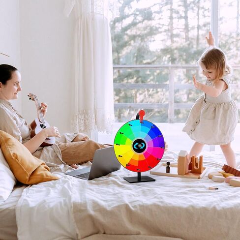 12 Inch Spinning Prize Wheel, 12 Slots Tabletop Prize Raffle Wheel Spinner with Stand Spin The Roulette Wheel with Dry Erase & 8pcs Markers for Carnivals Trade Shows Holiday Activities Games (Style 1) in Saudi Arabia