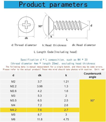 M6x 60mm Flat Head Wood Self Tapping,Sheet Metal Screws,Phillips Drive Countersunk Wood Screws,304 Stainless Steel （A2-70),GB846,Plain Finish，10 Pcs in Kuwait