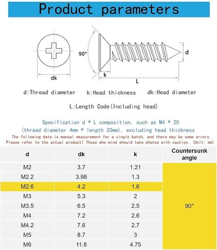 M6x 60mm Flat Head Wood Self Tapping,Sheet Metal Screws,Phillips Drive Countersunk Wood Screws,304 Stainless Steel （A2-70),GB846,Plain Finish，10 Pcs in Kuwait
