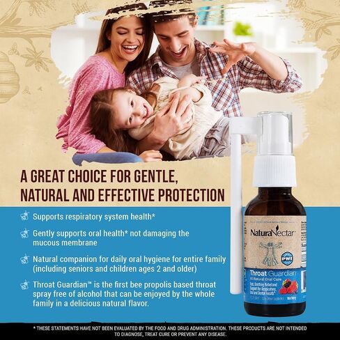 NaturaNectar Bee Propolis Throat Guardian Spray | Immune Support, Fast, Soothing Relief - Exclusive Ingredients Oral Care | Brazilian Propolis | Ethical Beekeeping | 2 Pack Bee Berry Flavor - 30 ml in Saudi Arabia