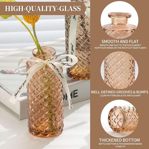Glass Bud Vases Set of 12(Flowers NOT Included),Small Bud Vases in Bulk,Mini Bud Vases,Vintage Vases for Centrepieces,Small Vases for Wedding Decoration,Home Table Flower Decoration in Saudi Arabia