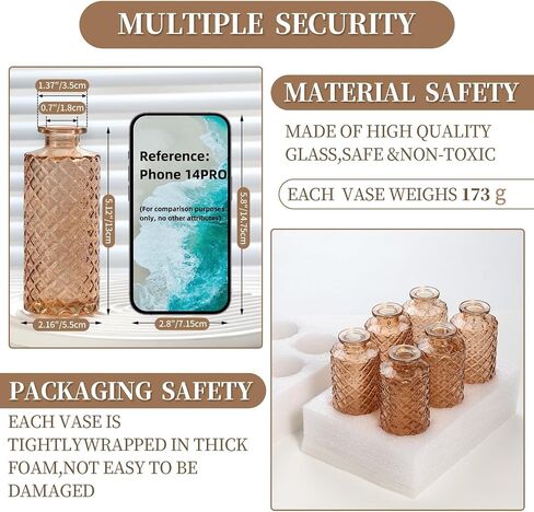 Glass Bud Vases Set of 12(Flowers NOT Included),Small Bud Vases in Bulk,Mini Bud Vases,Vintage Vases for Centrepieces,Small Vases for Wedding Decoration,Home Table Flower Decoration in Saudi Arabia
