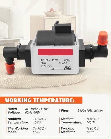 JIAYIN JYPC-7A مضخة مياه ذات ملف لولبي كهرومغناطيسي تيار متردد 100 فولت-120 فولت، ملف لولبي كهرومغناطيسي للمياه مناسب لسائل مياه الغلايات، 60 وات 2400 سم مكعب في الدقيقة 2 بار in Kuwait