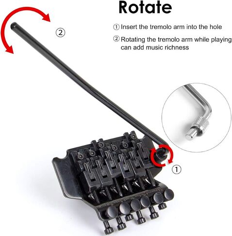 Electric Guitar Tremolo Bridge System Double Locking with Whammy Bar Locking Nut (Black) in Saudi Arabia