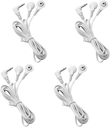 2 Packs Durable TENS Lead Wires 3.5mm Plug TENS to 3.5mm Snap Electrode Wires for TENS Unit, VOVOU Standard Electrodes Lead Wires for TENS EMS Massager Electric Muscle Stimulator in Saudi Arabia