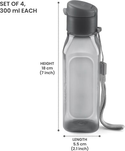 Bulk Water Bottles Set of 16 –10oz Multicolor Water Bottles for Kids and Adults – Leak Proof Water Bottles with Carry Strap – Square Reusable Water Bottles for Juice, Drinks – BPA-Free Dishwasher-Safe in Saudi Arabia