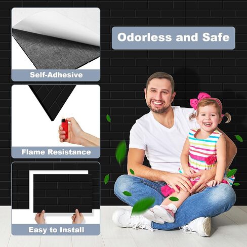 5 Pack Large Acoustic Panels 47 x 24 x 0.4 Inch Self Adhesive Soundproof Wall Panels Decorative Sound Absorbing Panels Brick Pattern for Home Office Acoustical Treatments (White) in Saudi Arabia