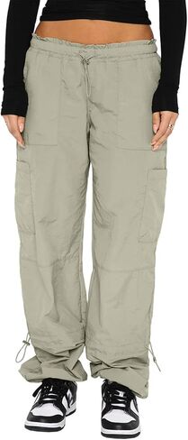 Hoefirm Cargo Pants Women High Waist Adjustable Y2k Baggy Pants Parachute Pants for Women with Pockets Streetwear in Saudi Arabia