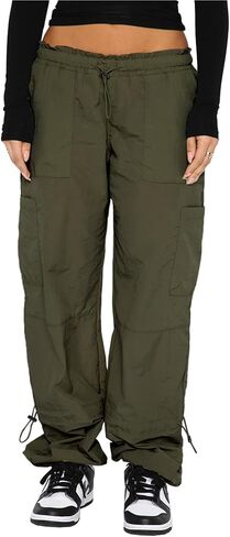 Hoefirm Cargo Pants Women High Waist Adjustable Y2k Baggy Pants Parachute Pants for Women with Pockets Streetwear in Saudi Arabia