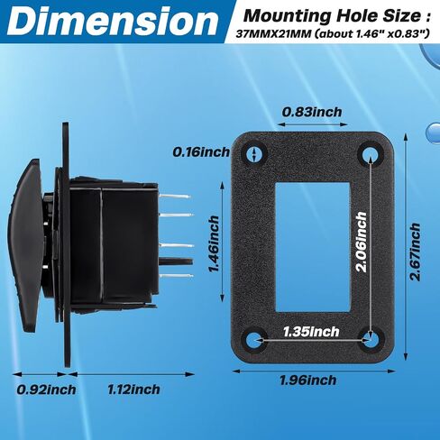 2 Sets Bilge Pump Switch (on-off-on) 3 Way Bilge Pump Switch Panel 12v/24v Bilge Pump for Boats (Built in 20a Circuit Breaker) in Saudi Arabia