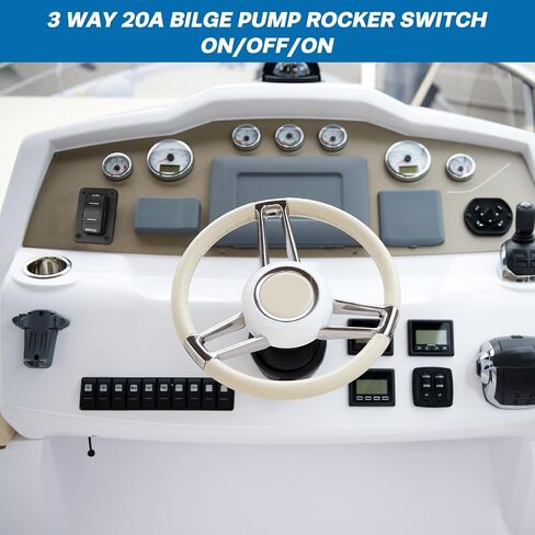 2 Sets Bilge Pump Switch (on-off-on) 3 Way Bilge Pump Switch Panel 12v/24v Bilge Pump for Boats (Built in 20a Circuit Breaker) in Saudi Arabia
