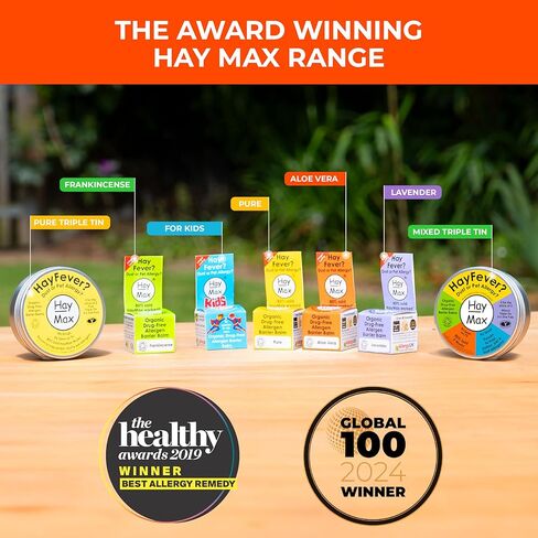 Allergen Barrier Balm Triple Tin Pure - Pack of 3 - Organic, Natural & Non-Drowsy Hay Fever & Allergy Relief Balm - Traps Pollen, Dust & Other Allergen Particles - Apply Around The Nose & Eyes in Kuwait