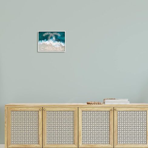 Stupell Industries Beach Waves Crashing Shoreline Glam Fashion Detail, Design by Ziwei Li, 20 x 16, Grey Framed in Saudi Arabia