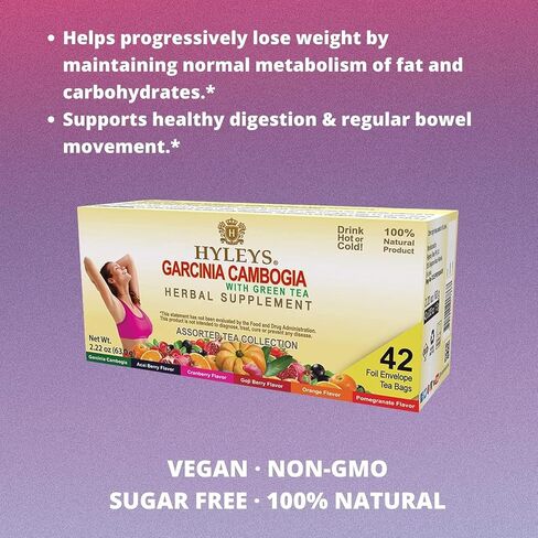 Hyleys Tea Garcinia Cambogia Green Tea with Pomegranate Flavor - 25 Tea Bags in Saudi Arabia