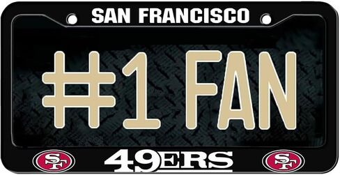 1Pc for 49ers License Plate Frame,Metal License Plate Tag Gift for Sports Fans in Saudi Arabia