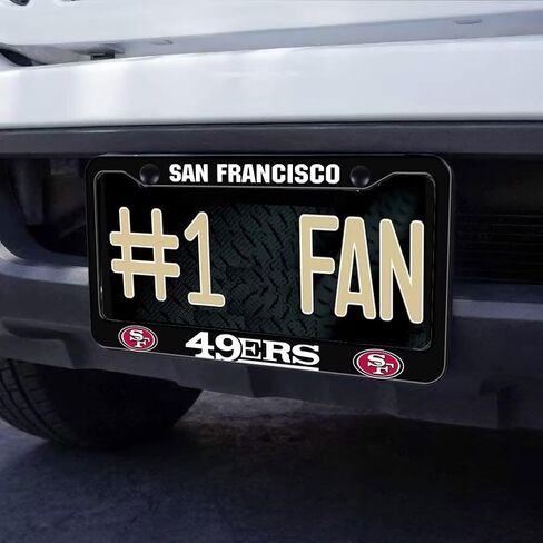 1Pc for 49ers License Plate Frame,Metal License Plate Tag Gift for Sports Fans in Saudi Arabia