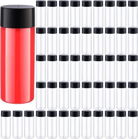 50 Pieces Plastic Juice Bottles with Black Lids Sensory Bottles Round Clear Drink Containers Reusable Plastic Smoothie Bottles Empty Water Bottles 10 OZ for Storing Juice, Milk, Homemade Beverage in Kuwait