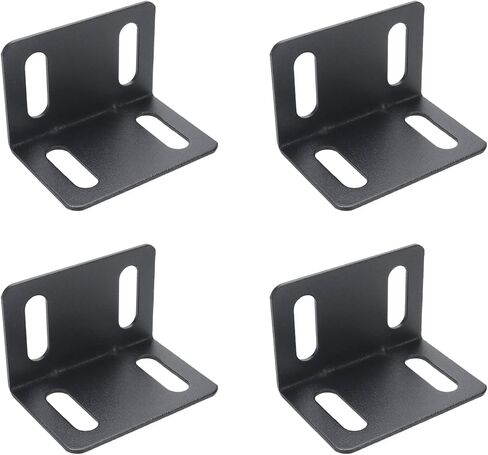 4Pcs Angle Bracket 90 Degree L Shape,T Shape Hole Right Angle Bracket Corner Connector,4 Holes with Adjustable Hole Spacing,2.87"x1.93"x1.93" in Saudi Arabia
