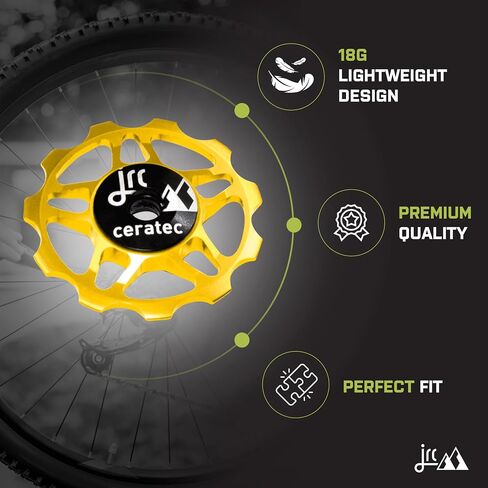 مكونات JRC 11T عجلات بكرة سيراميك | متوافق مع نظام Shimano / Campagnolo 9/10/11 Speedroad | عجلة بكرة Derailleur من السيراميك الهجين مناسبة لسرعة SRAM 10/11 in Saudi Arabia