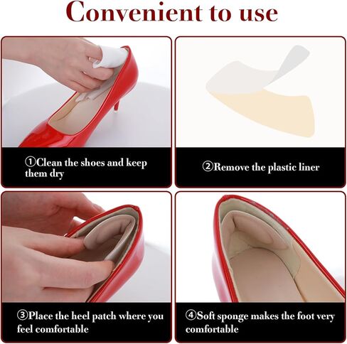 Sibba Shoe Filler 8 Pairs Heel Grip Liner Insert Insole Adjustable Cushion Pads Soft Sponge Plug Foot Brace Self Sticky Sole Protectors Shock Absorbing for Sneakers High Heel in Saudi Arabia