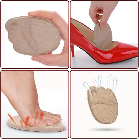 Sibba Shoe Filler 8 Pairs Heel Grip Liner Insert Insole Adjustable Cushion Pads Soft Sponge Plug Foot Brace Self Sticky Sole Protectors Shock Absorbing for Sneakers High Heel in Saudi Arabia