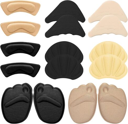 Sibba Shoe Filler 8 Pairs Heel Grip Liner Insert Insole Adjustable Cushion Pads Soft Sponge Plug Foot Brace Self Sticky Sole Protectors Shock Absorbing for Sneakers High Heel in Saudi Arabia
