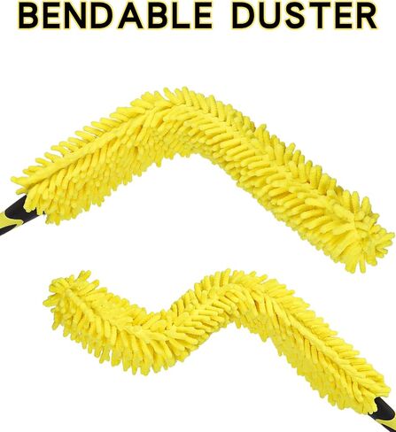 Flexible Fan Blade Cleaner Microfiber Duster, Washable Hand Duster for High Ceiling, Removable & Bendable Brush Head Fits All Extension Poles with Standard US Acme Thread (Pole Sold Separately) in Saudi Arabia