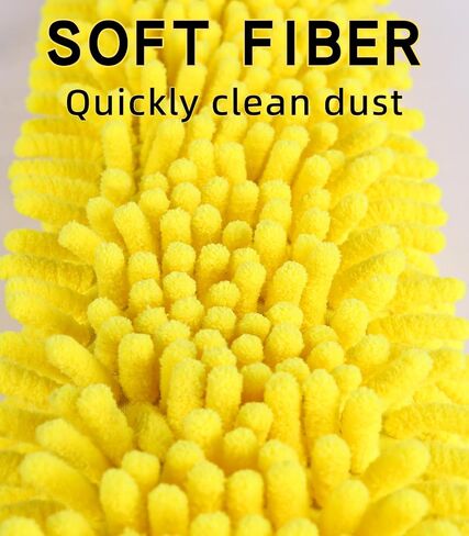Flexible Fan Blade Cleaner Microfiber Duster, Washable Hand Duster for High Ceiling, Removable & Bendable Brush Head Fits All Extension Poles with Standard US Acme Thread (Pole Sold Separately) in Saudi Arabia