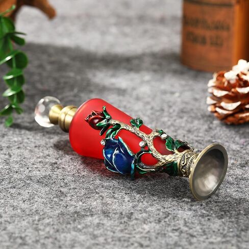 زجاجة عطر عتيقة فارغة، 30 مل زجاجات عطر مرصعة بالكريستال، زجاجة قطارة للزيوت العطرية، حاوية قابلة لإعادة الملء، زجاجة زجاجية مزخرفة لديكور المنزل، هدية للنساء والفتيات in Saudi Arabia
