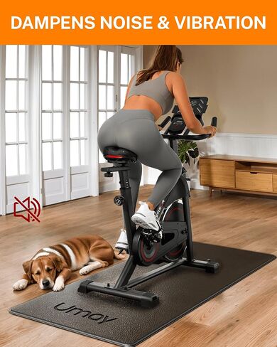 سجادة تمارين رياضية منزلية بسمك 5 مم من UMAY Fitness Home Gym، بساط واقي للأرضية لدراجة المشي والدراجة in Kuwait