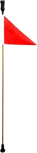 Pactrade Marine Pontoon Kayak Canoe Flag Pole Lock Socket Base Red Triangle Flag 48" Bronze Anodize Aluminum 5/16" Tube (Foldable Pole with Light) in Saudi Arabia