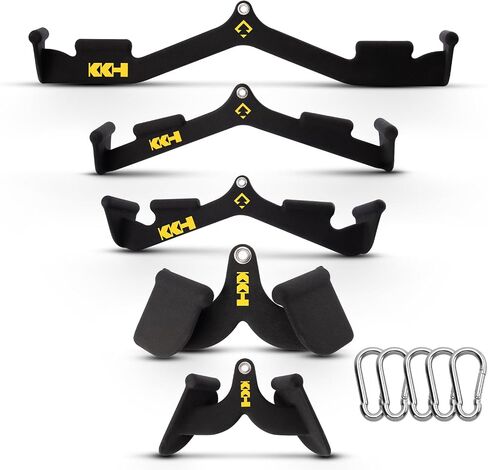 KKH Back Mag Grip Lat Pull Down Bar Set, Lat Pulldown Attachments for Home Gym System with T-bar V-bar, Lat Pulldown Bar Back Workout Equipment in Saudi Arabia