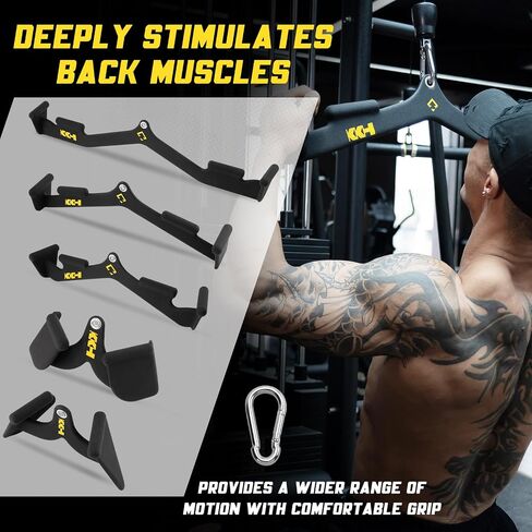 KKH Back Mag Grip Lat Pull Down Bar Set, Lat Pulldown Attachments for Home Gym System with T-bar V-bar, Lat Pulldown Bar Back Workout Equipment in Saudi Arabia