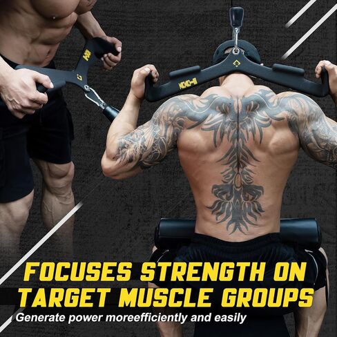 KKH Back Mag Grip Lat Pull Down Bar Set, Lat Pulldown Attachments for Home Gym System with T-bar V-bar, Lat Pulldown Bar Back Workout Equipment in Saudi Arabia