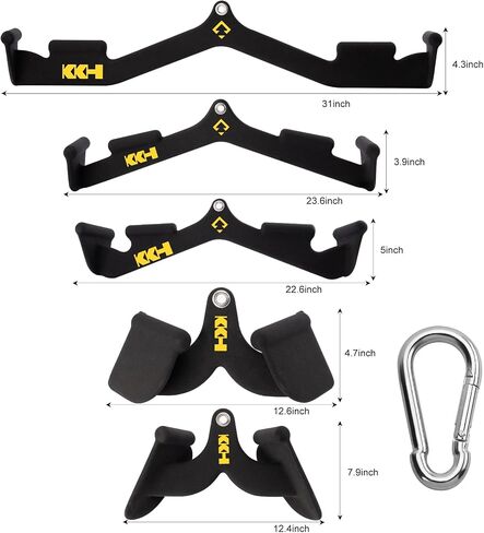 KKH Back Mag Grip Lat Pull Down Bar Set, Lat Pulldown Attachments for Home Gym System with T-bar V-bar, Lat Pulldown Bar Back Workout Equipment in Saudi Arabia