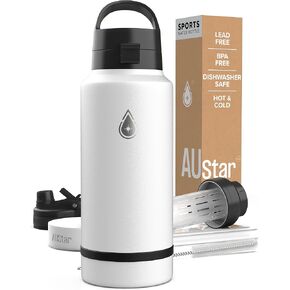 Insulated Sports Water Bottle with Infuser and Bottom Storage - Hot and Cold Water Bottle - BPA Free Water Bottle - Double Walled Water Bottle with 3 Lid Option and a Silicone Boot - 26 oz (Caviar)