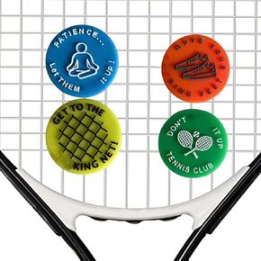 4 Pcs Spicy/Aggressive Reminder to Keep You On Your Tennis Game - Tennis Vibration Dampener, Tennis Racket Dampener, The Best Tennis Gift for Every Player and Team Tennis Vibration Dampeners