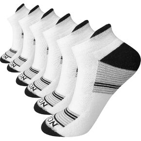 Compression Ankle Socks for Men & Women, Pack of 6, Athletic Cushioned Socks, Hiking, Running & Daily Wear, Size 7-10.