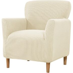 Stretch Tub Arm Chair Slipcover, Polar Fleece Armchair Cover, Removable Solid Elastic Single Sofa Slipcovers for Study Bar Counter Living Room (Beige) in Saudi Arabia