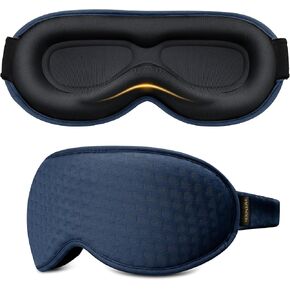 Weighted Eye Mask for Sleeping - Sleep Mask for Women Men, Blackout Eye Cover for Lash Extension, Comfortable and Memory Foam Blindfold, Sleeping Mask for Travel, Airplane, Night(Black)