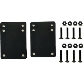 Longboard Skateboard Riser Pads 6mm 12mm 14mm w Hardware Screw 1.25 1.5 1.75 2 inch, Black