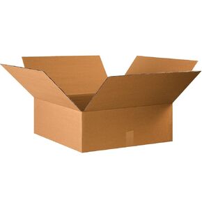 BOX USA 22x22x8 Flat Corrugated Boxes, Flat, 22L x 22W x 8H, Pack of 15 | Shipping, Packaging, Moving, Storage Box for Home or Business, Strong Wholesale Bulk Boxes