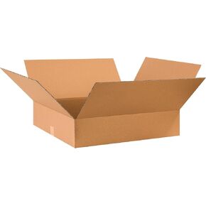 PARTNERS BRAND 28x24x6 Flat Corrugated Boxes, Flat, 28L x 24W x 6H, Pack of 10 | Shipping, Packaging, Moving, Storage Box for Home or Business, Strong Wholesale Bulk Boxes