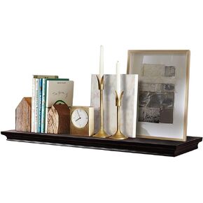 AHDECOR Floating Shelves Wall Mounted, Deeper Wall Storage Shelf for Home Décor, Super Sturdy, Easy to Install, 12" Wide, 7.75" Deep, Espresso Brown