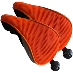 قطعتان من أغطية الرأس الهجينة للغولف باللون البرتقالي الفلوريسنت، أغطية الرأس، أغطية نادي الجولف للهجينة، أغطية رأس جولف شبكية للإنقاذ مع بطاقة تعريف قابلة للتدوير #2 3 4 5 6 Ut in Kuwait