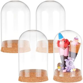 PH PandaHall 8pcs Glass Display Dome Cloche Glass Bell Jar with Cork Base Dome Cover Glass Bottles Decorative Jars Display Case for Storage Home Christmas Party Favor Decoration 1.18x3.4inch
