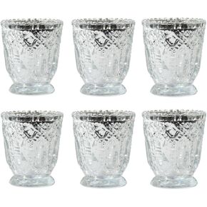 Koyal Wholesale Vintage Glass Candle Holder (Pack of 6), 3 x 2.75