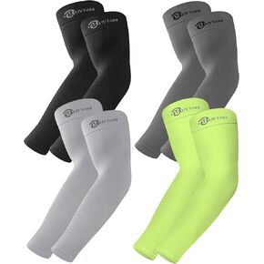 BHYTAKI 6 Pairs UV Sun Protection Arm Sleeves, UPF 50 Sports Cooling Arm Compression Sleeves for Men Women Teenager